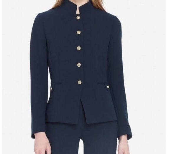 Tahari ASL 2 Piece Pant/Jacket Suit Size 10 Navy - Picture 3 of 6